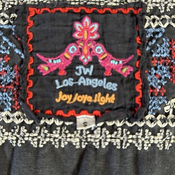 JW Los Angeles Johnny Was 100% Linen Embroidered Black Dress, S - Picture 8 of 9